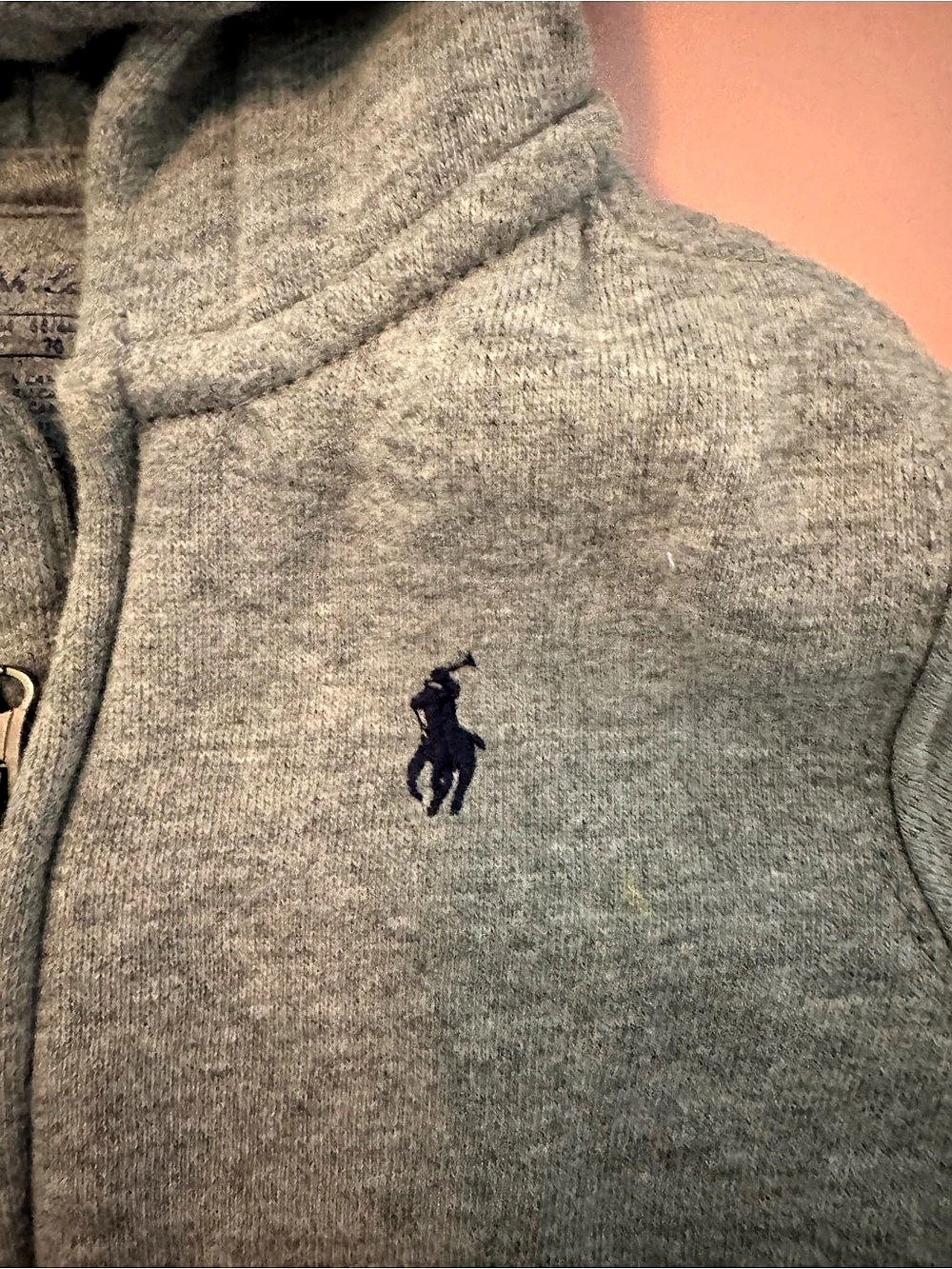 Ralph Lauren Full-Zip Fleece Hoodie Gray Baby 6M